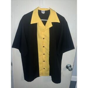 Tutti Mens Colorblock Button-Up USA Made Casual Short Sleeve Bowling Shirt XL